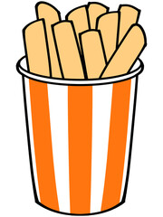 カップ入りフライドポテトのイラスト素材