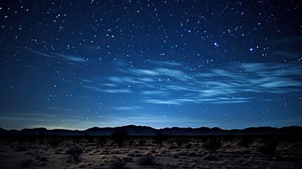 Naklejka na ściany i meble Night sky full of stars over a desert landscape, generative ai