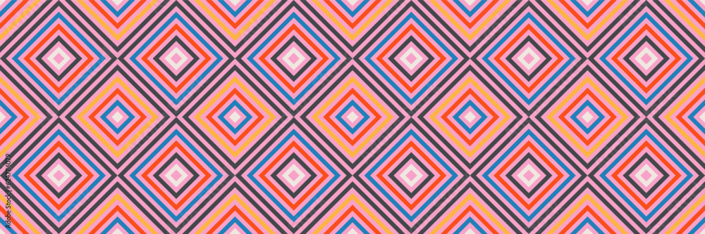Poster simple vector geometric seamless pattern. bright vibrant primary colors modern abstract texture prin