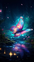 Obraz premium Beautiful Butterfly with Sparkles of Light