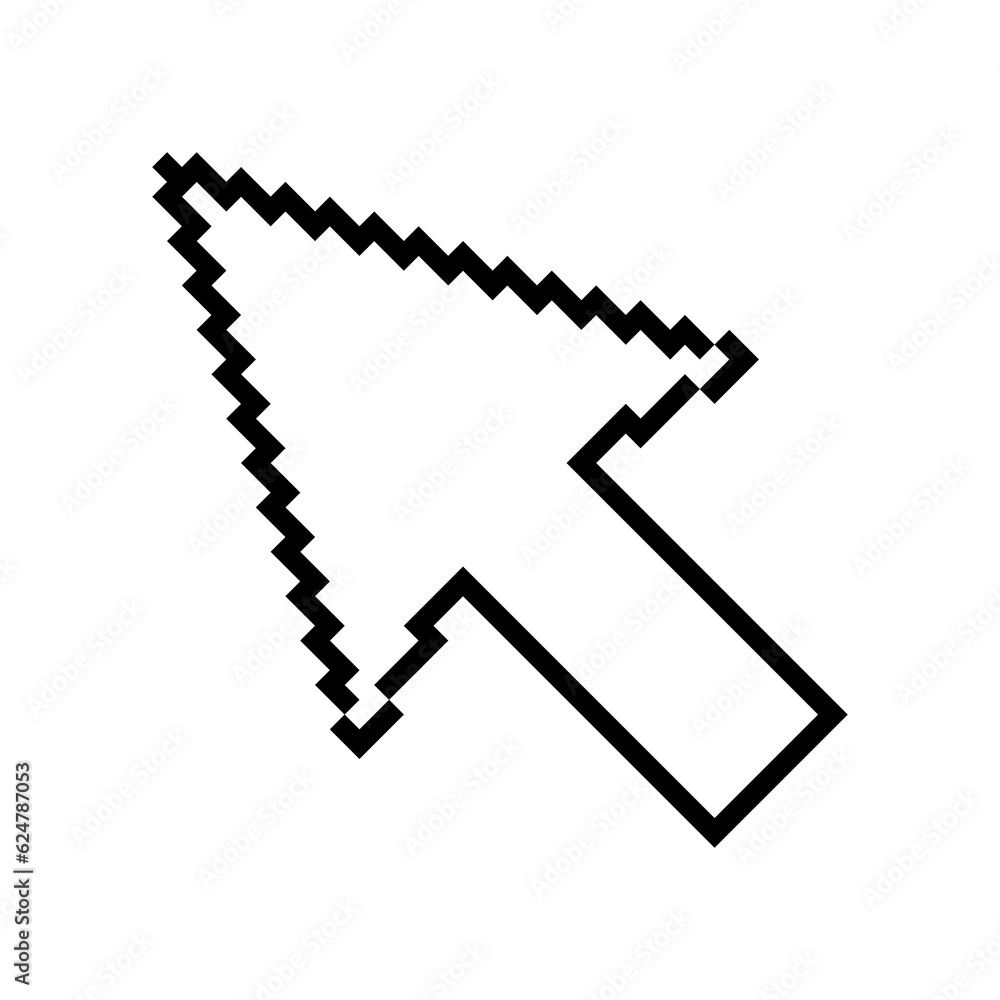 Aufkleber arrow pixel icon, web cursor click mouse symbol, computer pointer vector illustration