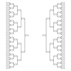 Set of Bracket sport tournament, blank elimination event sign, playoff match vector illustration