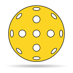 Pickleball racket sport, indoor ball paddle shadow icon, web flat symbol vector illustration