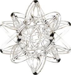 3d rendering. Abstract geometric shapes illustration. Modern minimal glass objects isolated on transparent background