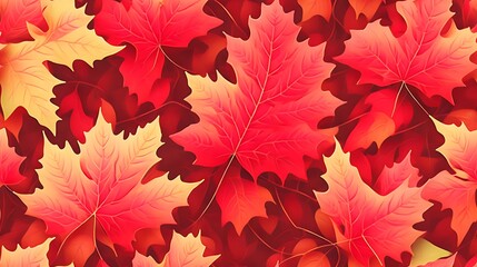 Seamless Abstract Background Of Maple Leaf Generative AI