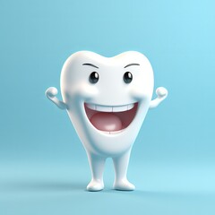 Happy Teeth Mascot. 3d Illustration