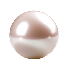 Pearl gem isolated on transparent background. Generative AI