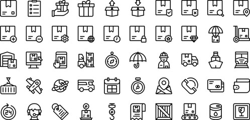 Logistic Icons Outline Style for Any Purpose