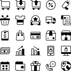 Ecommerce Icons Outline Style for Any Purpose