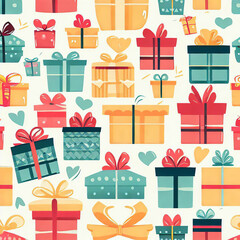seamless pattern with gift boxes Can be used for invitations, greeting, wedding card
