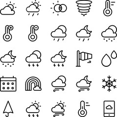 Weather 2 Icons Outline Style for Any Purpose