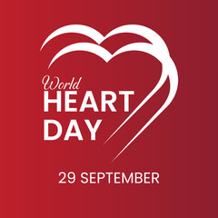 World heart day poster. Web banner with heart. Vector illustration.