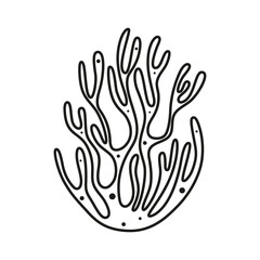 vector black and white coral icon isolated