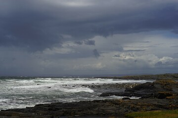 Stormy weather on the coast. 