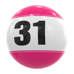31 Ball 3D Render