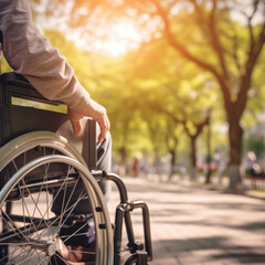 Obraz premium Concept for people on wheelchair.Background