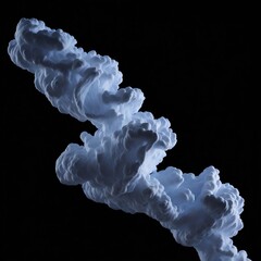 Fototapeta premium White Smoke Flies on Black Background, White smoke on a dark room
