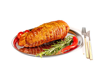 Pork chicken smoked meat breast or turkey serving food background copy space for text organic eating healthy