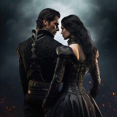 Two skilled magicians, find solace and strength in each other's arms, their spellbinding connection foretelling an extraordinary tale of love and enchantment AI generated