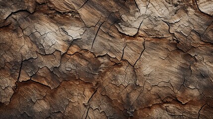 An up-close and detailed capture of a textured tree bark, revealing intricate patterns and rich earthy tones, against a simple and neutral background, providing negative space for text. Generative AI.