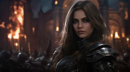 A determined and skilled female fighter AI generated