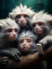 Adorable Monkeys Playing with a Cell Phone