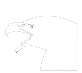 Naklejka premium Bird head one line vector illustration