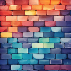 Pattern background depicting a colorful brick AI Generative