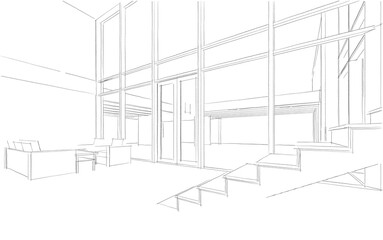 Sketch of house interior