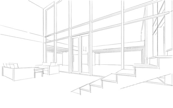 Sketch of house interior
