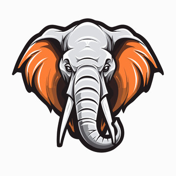 Esport vector logo elephant, elephant icon, elephant head, vector, sticker