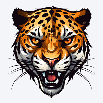 Esport vector logo leopard, leopard icon, leopard head, vector, sticker