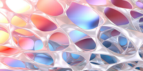 Abstract geometic 3d background, sponge structure holes texture. Generative AI