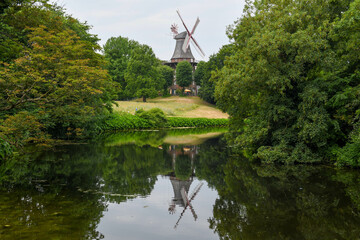View at the old windmill at Bremen in Germany