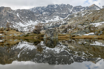 The Lac Vert in the Fontanalba valley, at an altitude of 2130 metres in the French Alps.
