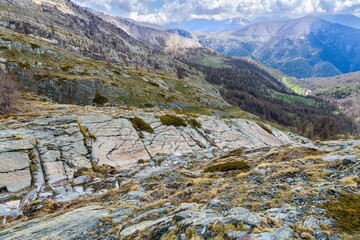 Petroglyphs on the Sacred Way, in the Fontanalba valley in the French Alps.