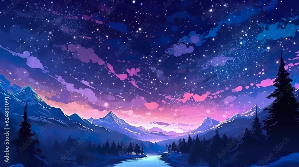 Aufkleber abstract background milky way. an enchanting illustration of the milky way illuminates this abstract