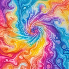 Obraz premium Abstract spiral swirl rainbow background. Generative AI
