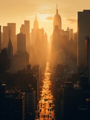 Golden Skies: Admiring a Cityscape View During the Golden Hour