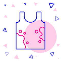 Line Dirty t-shirt icon isolated on white background. Colorful outline concept. Vector