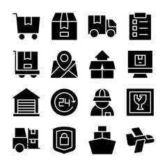 Delivery Icons Glyph Style for Any Purpose