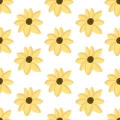 Seamless pattern of yellow flower