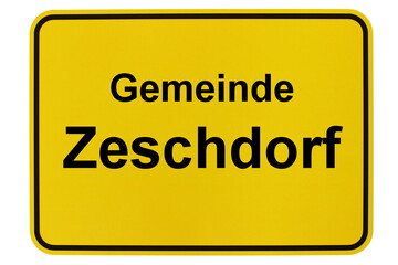 Illustration eines Ortsschildes der Gemeinde Zeschdorf in Brandenburg