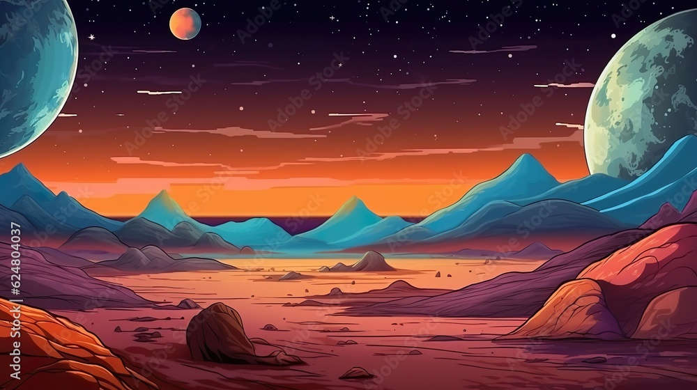 Aufkleber abstract background earth as seen from. ourney through the cosmos with a captivating illustration sh