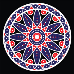 Circular pattern of a mandala for the floral round. Decorative mandala pattern in oriental elements vector illustration.