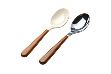 2 spoons isolated on transparent background. Generative Ai