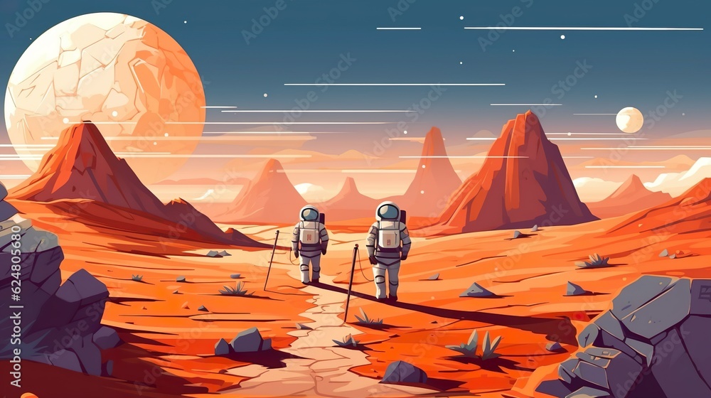 Aufkleber abstract background astronauts. the courage and exploration of astronauts in a visually stunning ill