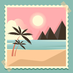 Obraz premium the summer scenery postcard, background