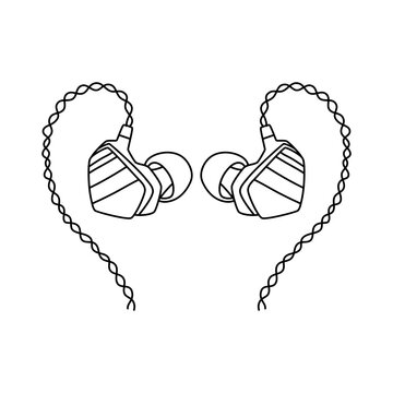 Doodle earphones icon in vector. Hand drawn earphones icon in vector.