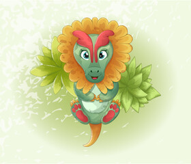 Playful Watercolor Dinosaur: A Charming Adventure